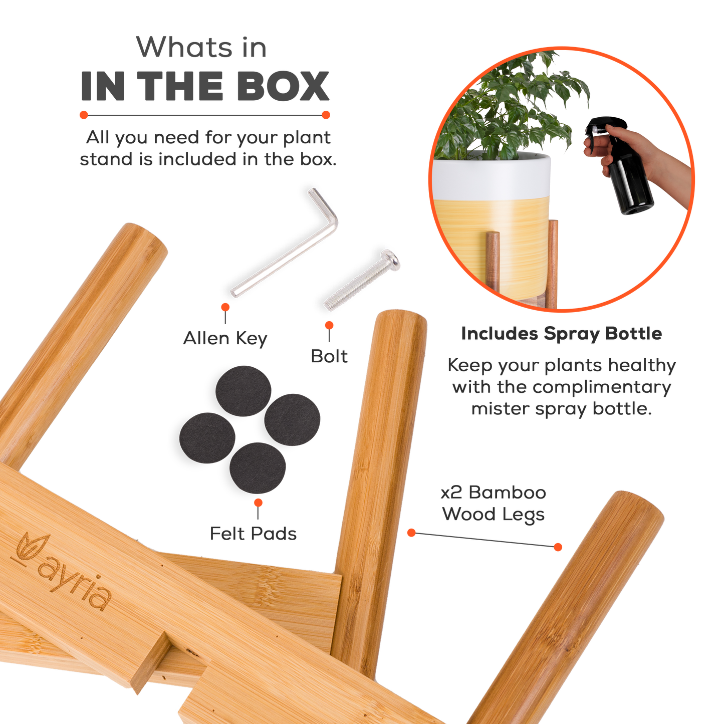 Bamboo Plant Stand - Adjustable Width (Up to 30cm)