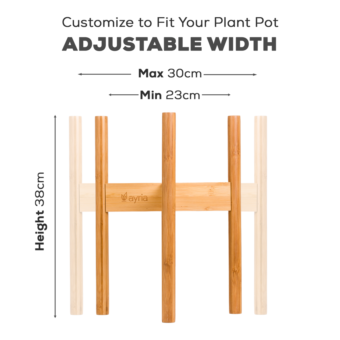 Bamboo Plant Stand - Adjustable Width (Up to 30cm)