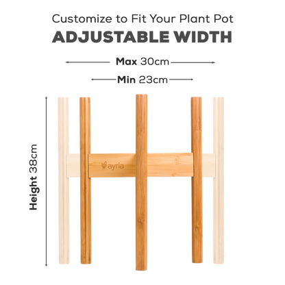 Bamboo Plant Stand - Adjustable Width (Up to 30cm)