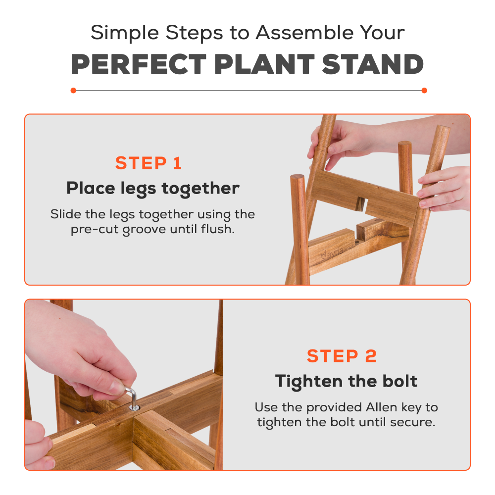 Mid-Century Modern Adjustable Wooden Plant Stand