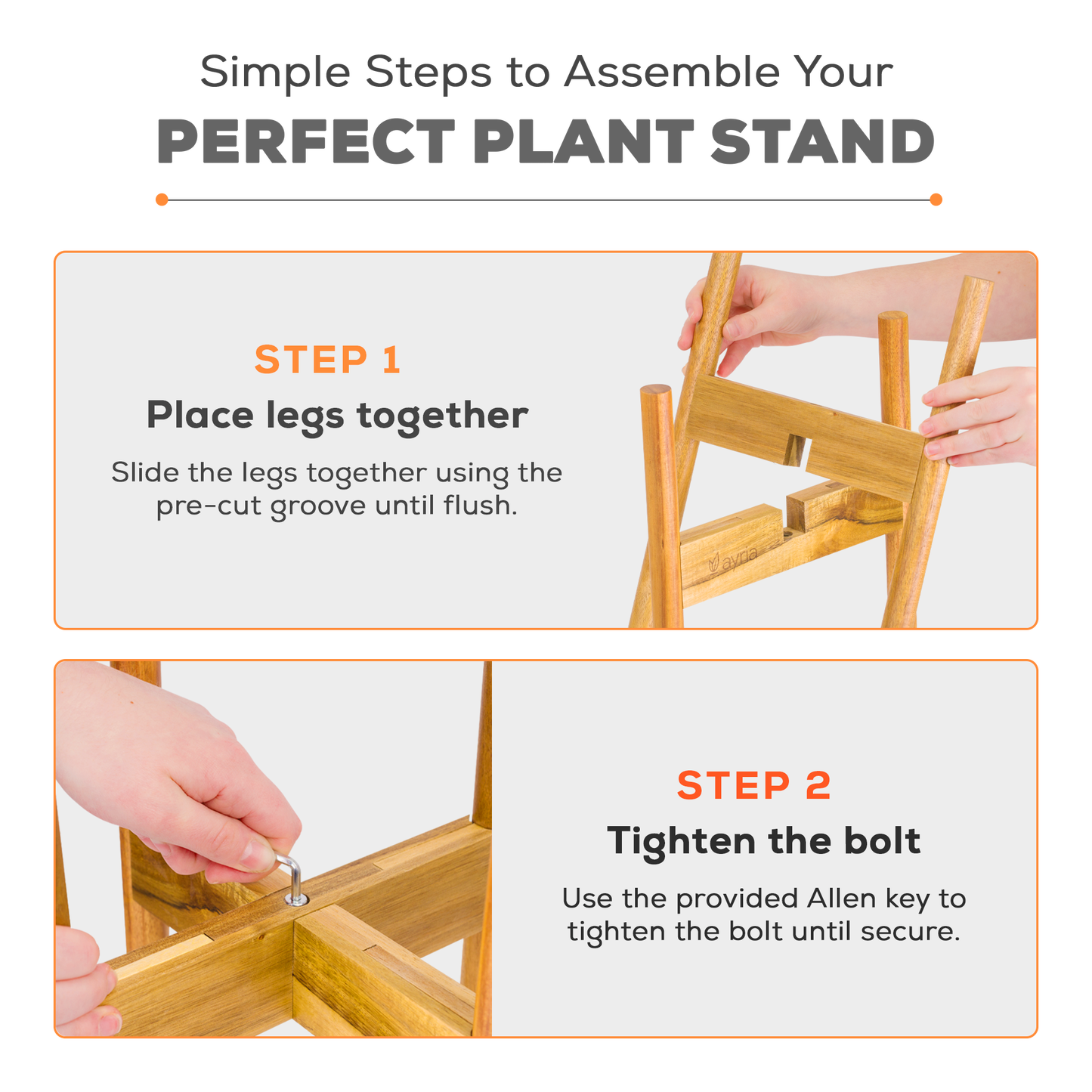 Bamboo Plant Stand - Adjustable Width (Up to 30cm)