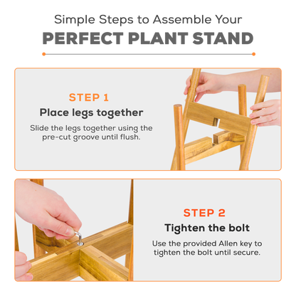 Bamboo Plant Stand - Adjustable Width (Up to 30cm)