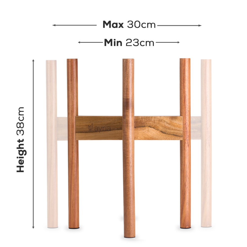 Mid-Century Modern Adjustable Wooden Plant Stand